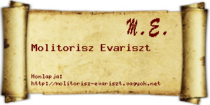 Molitorisz Evariszt névjegykártya